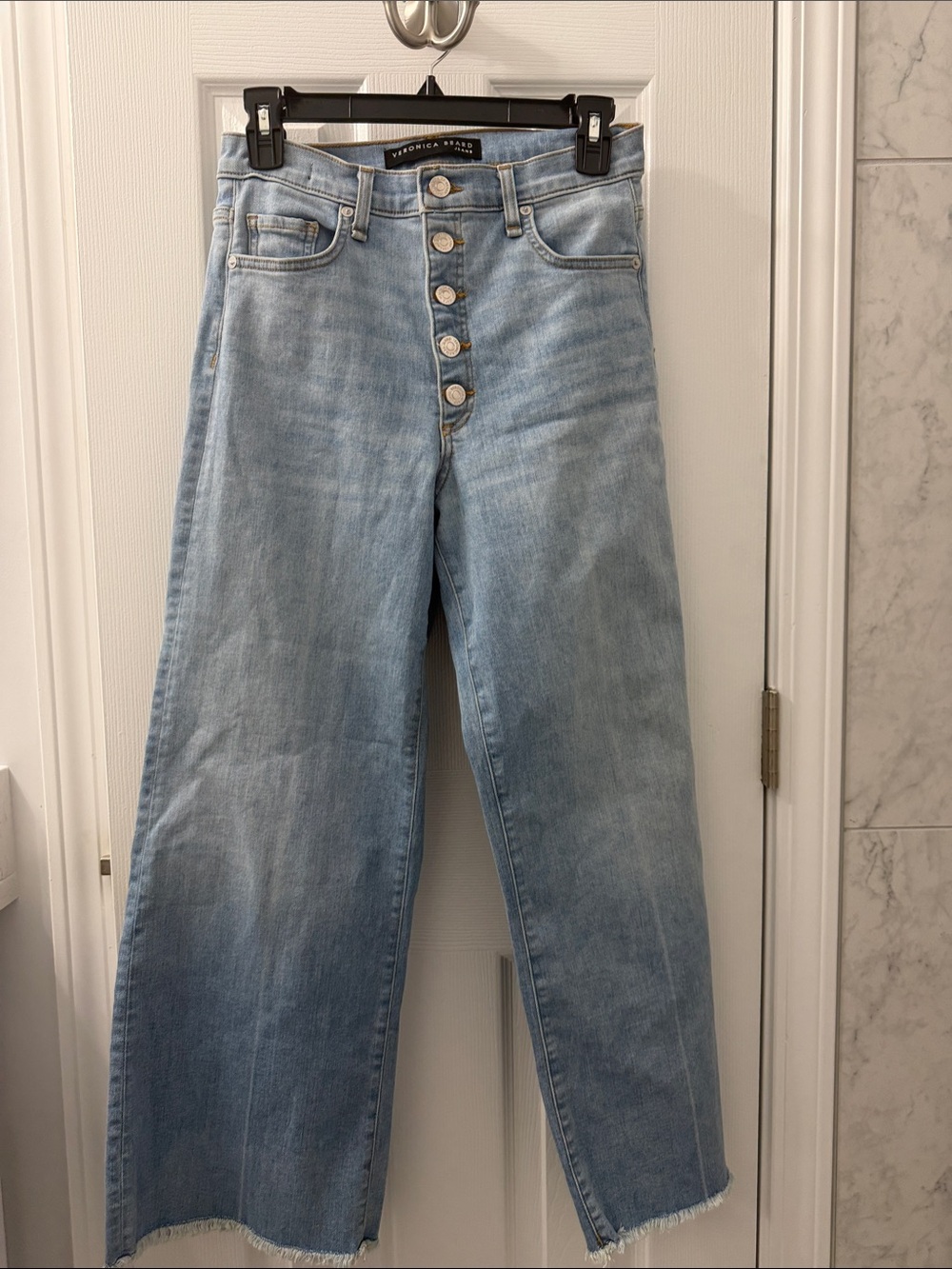 Veronica Beard Hi-Rise “Kirra Flood-Length” Wide-Leg Jeans
